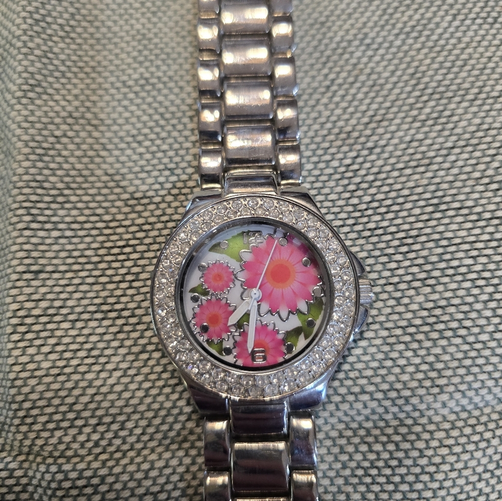 Silver and Pink Women's Watch